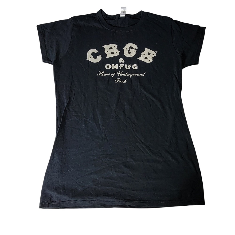 CBGB & OMFUG Home of Underground Rock Graphic T-Shirt Black Ladies Large